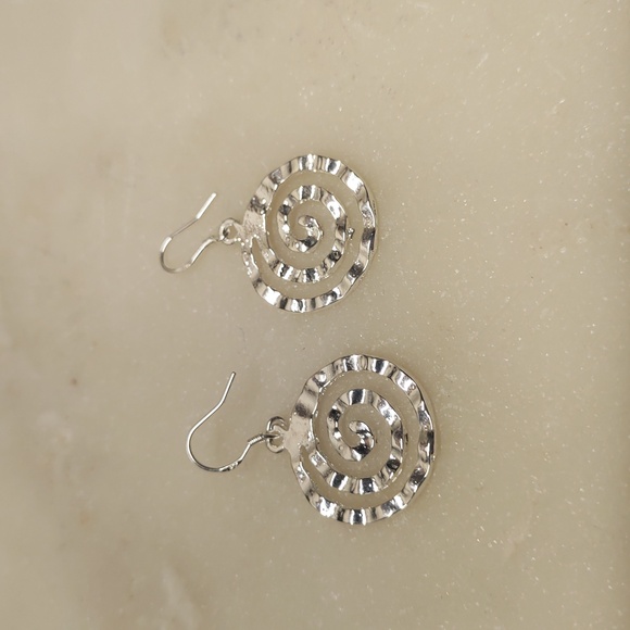 BOGO! NEW! .925 Silver Spiral Earrings - Picture 2 of 6
